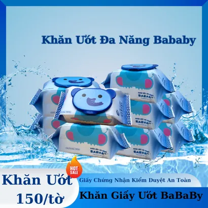 Khăn Ướt Đa Năng Bababy - Con voi (Xanh dương)