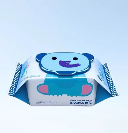 Khăn Ướt Đa Năng Bababy - Con voi (Xanh dương)