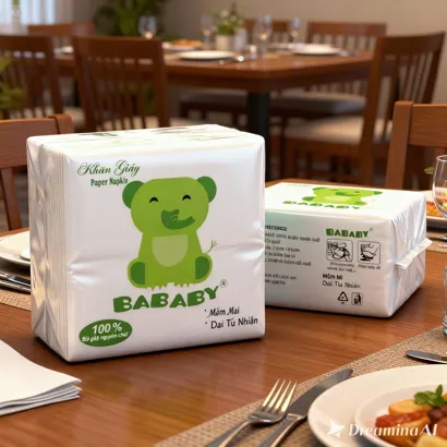 Khăn Giấy Napkin Bababy (Xanh lá)